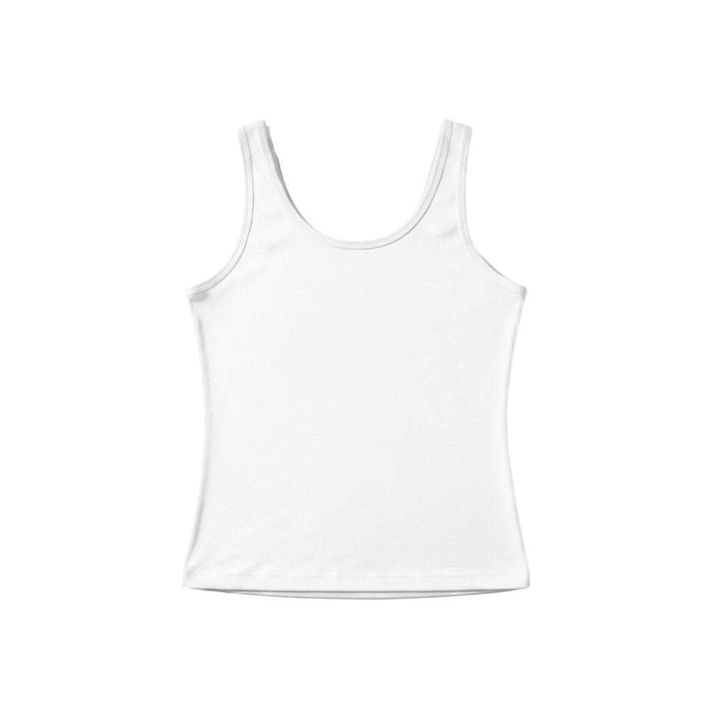 Tráluu camisola branca básica de alças finas em algodão, com decote redondo.